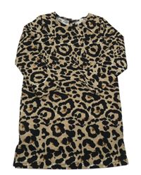 Béžovo-hnedo-čierne vzorované šaty