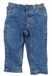 Modré teplákové podšité rifle s úpletovým pasem H&M