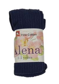 Nové - tmavomodré žebrované vzorované punčocháče 