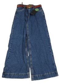 Nové - tmavomodré široké rifle s páskem C&A