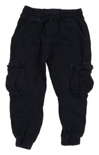 Tmavomodré cargo tepláky H&M