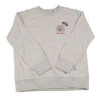 Svetlobéžová melírovaná mikina s obrázkom a nápismi