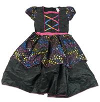 Kostým - Černé šaty s flitry a hvězdičkami 