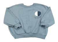 Modrošedá oversize mikina s nápismi a mesiacom George