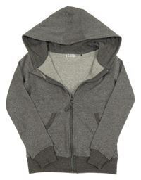 Tmavošedo-strieborná melírovaná prepínaci mikina s kapucňou PEPCO