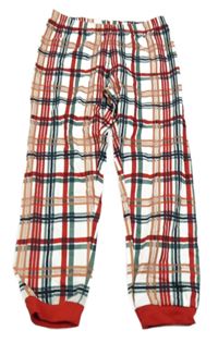 Bielo-kostkovano-červené pyžamové nohavice H&M