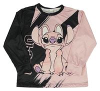 Černo-světlerůžové pyžamové triko s Angelou 