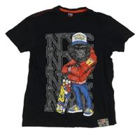 Čierne tričko s gorilou Y.F.K.