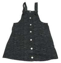 Tmavošedo-čierne vzorované rifľové prepínaci šaty Benetton