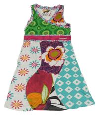 Bílo-barevné šaty s mandalou a vzorem Desigual