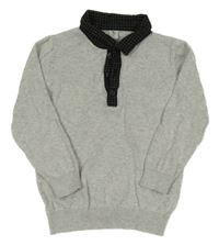 Svetlosivý melírovaný sveter s golierikom Tu