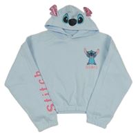 Světlemodrá crop mikina se Stitchem a kapucí PRIMARK