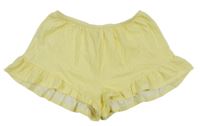 Žlto-biele kockované pyžamové kraťasy s volánikmi H&M