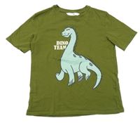 Khaki tričko s dinosaurom H&M