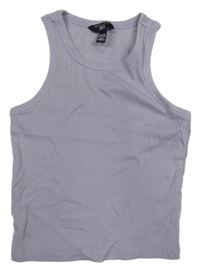 Fialovošedý žebrovaný crop top New Look