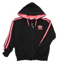 Čierno-kriklavoě ružová prepínaci mikina s kapucňou Adidas