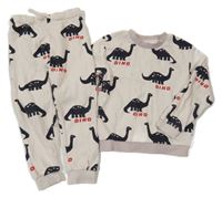 2Set - Smetanová mikina s dinosaury + tepláky H&M