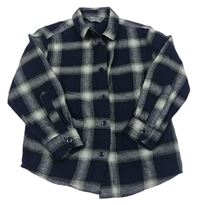 Tmavomodro-sivá kockovaná košeľa Primark
