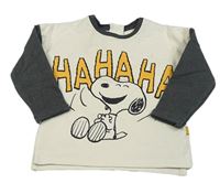 Krémovo-sivá ľahká mikina s nápisem Snoopy M&S