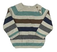 Svetlošedá -farebný pruhovaný sveter H&M