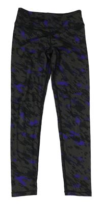 Antracitové vzorované športové legíny H&M