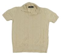 Béžové pletené polo tričko Matalan