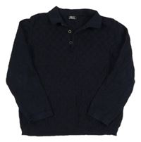 Tmavomodrý kockovaný polo sveter zn. Next