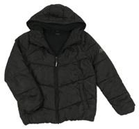 Černá šusťáková zimní bunda s kapucí Studio