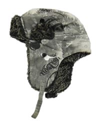 Šedo-bílá vzorovaná beranice s kožešinou No Fear