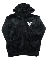 Čierna chlpatá mikina s Mickeym a kapucňou H&M
