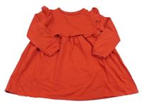 Červené teplákové šaty s volánikmi F&F