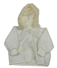 Smotanová bunda s kapucňou s kožešinou Mothercare