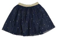 Tmavomodrá tylová sukňa s hviezdami Okaidi