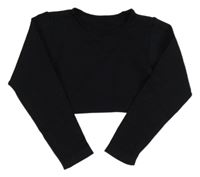 Čierne športové crop tričko