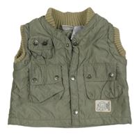 Zelenošedá šušťáková zateplená vesta