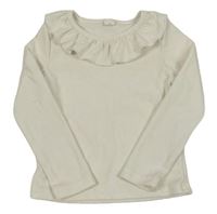 Smetanové triko s límečkem Shein