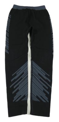 Čierne spodné funkčné nohavice so vzorom Decathlon