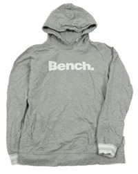 Sivá melírovaná ľahká mikina s logom a kapucňou Bench