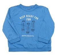 Modrá ľahká mikina so skateboardmi  Topolino