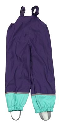 Fialovo-tyrkysové nepromokavé podšité laclové kalhoty X-Mail
