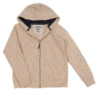 Ružová vzorovaná prepínaci mikina s kapucňou Pepperts