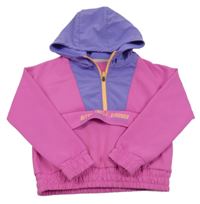 Tmavorůžovo-levandulová sportovní mikina s nápisem a kapucí Dunnes