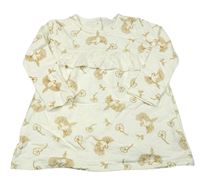 Krémové teplákové šaty s ptáčky a volánem Dunnes