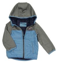 Šedo-šusťáková softshellovo/šusťáková jarní bunda s příšerkou a kapucí Impidimpi