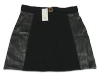 Nové - Čierna sukňa s koženkou River Island