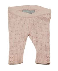 Ružové melírované pletené tepláky s copánkovým vzorom Early Days