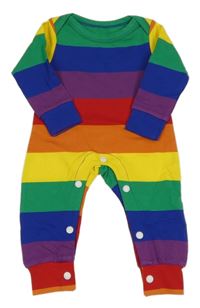 Barevný pruhovaný teplákový overal