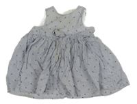 Bílo-modré pruhované šaty s květy H&M