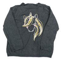 Antracitový sveter s jednorožcom H&M