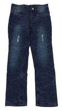 Tmavomodré rifle s vyšúchaním Y.F.K.